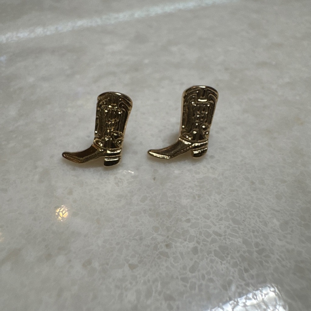 Gold Cowboy Boot Earrings